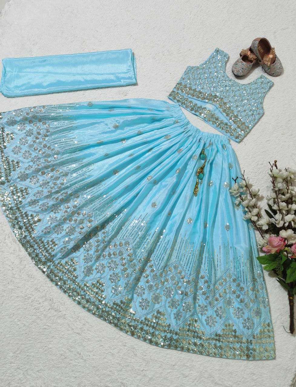 Chinon Silk Kesh168 Mnt33 Kids Wear  Kids Lehenga Kids Traditional Outfits Kids Lehenga Choli Kids Festive Wear Kids Wedding Outfits