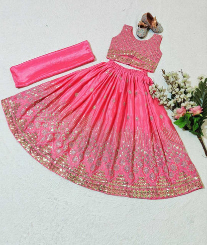 Chinon Silk Kesh168 Mnt33 Kids Wear  Kids Lehenga Kids Traditional Outfits Kids Lehenga Choli Kids Festive Wear Kids Wedding Outfits