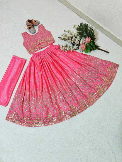 Chinon Silk Kesh168 Mnt33 Kids Wear  Kids Lehenga Kids Traditional Outfits Kids Lehenga Choli Kids Festive Wear Kids Wedding Outfits