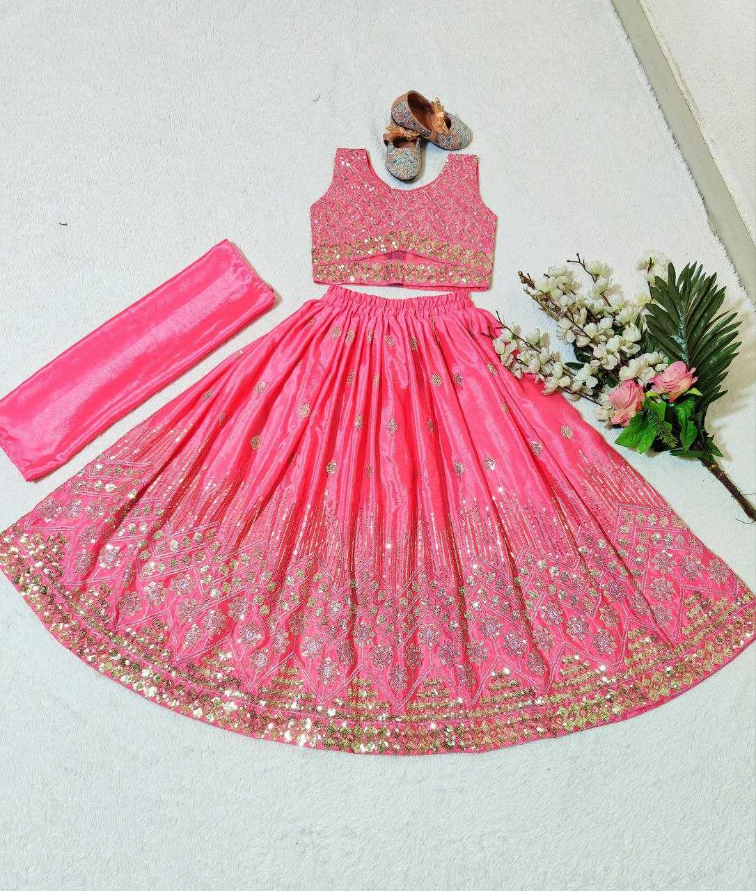 Chinon Silk Kesh168 Mnt33 Kids Wear  Kids Lehenga Kids Traditional Outfits Kids Lehenga Choli Kids Festive Wear Kids Wedding Outfits