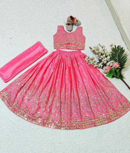 Chinon Silk Kesh168 Mnt33 Kids Wear  Kids Lehenga Kids Traditional Outfits Kids Lehenga Choli Kids Festive Wear Kids Wedding Outfits