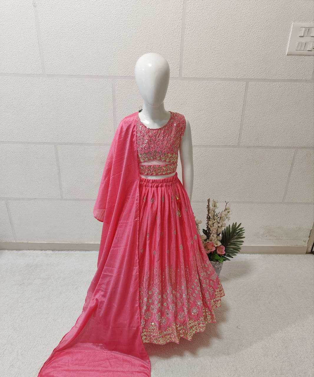 Chinon Silk Kesh168 Mnt33 Kids Wear  Kids Lehenga Kids Traditional Outfits Kids Lehenga Choli Kids Festive Wear Kids Wedding Outfits