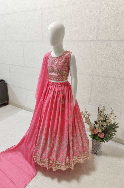 Chinon Silk Kesh168 Mnt33 Kids Wear  Kids Lehenga Kids Traditional Outfits Kids Lehenga Choli Kids Festive Wear Kids Wedding Outfits