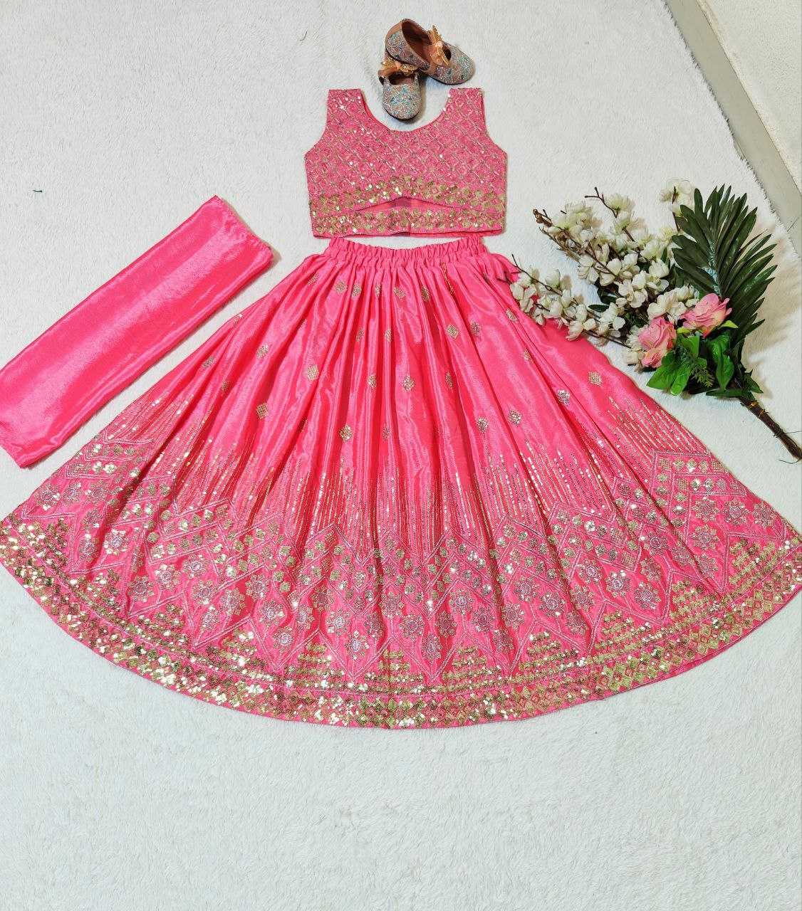 Chinon Silk Kesh168 Mnt33 Kids Wear  Kids Lehenga Kids Traditional Outfits Kids Lehenga Choli Kids Festive Wear Kids Wedding Outfits