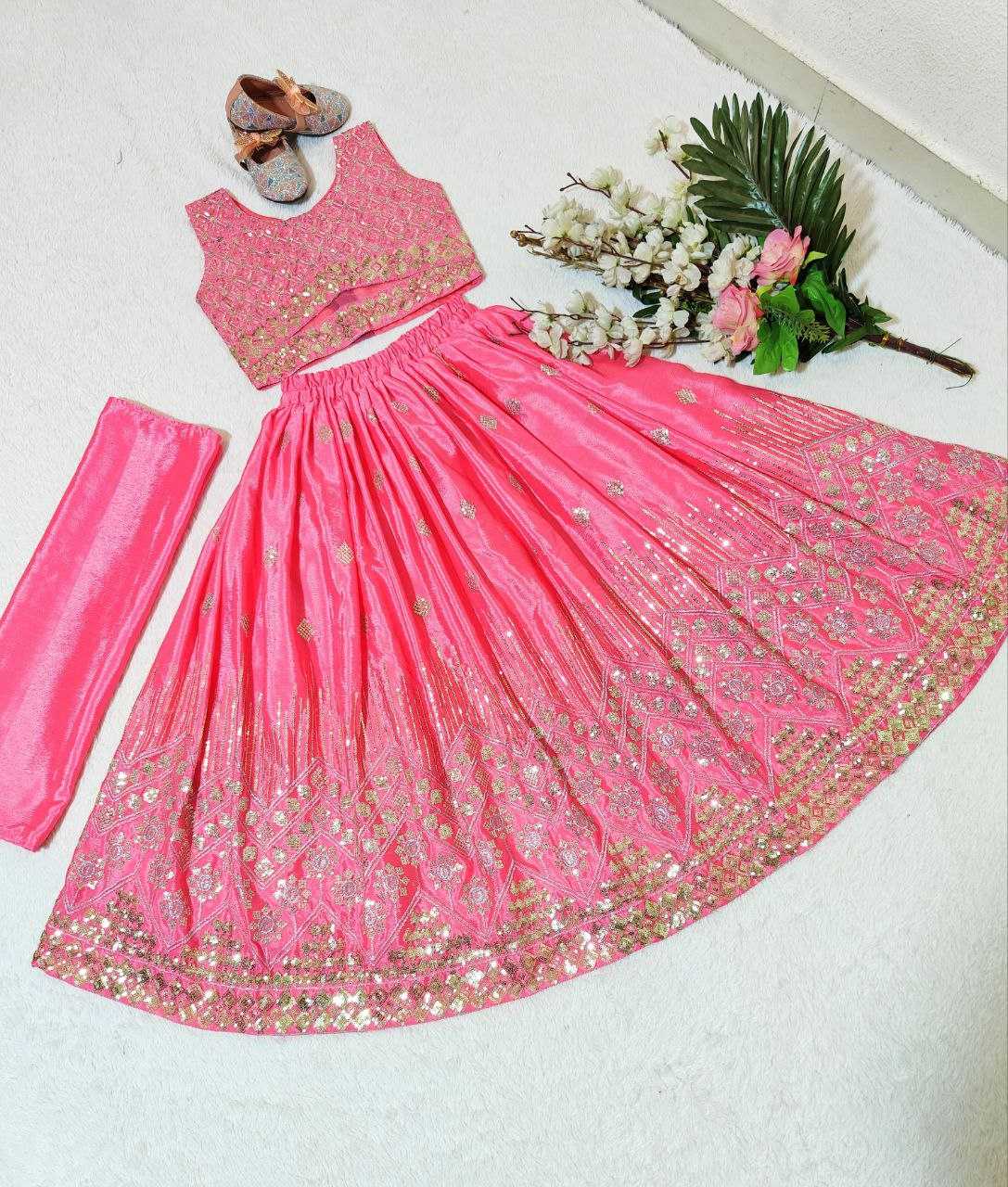 Chinon Silk Kesh168 Mnt33 Kids Wear  Kids Lehenga Kids Traditional Outfits Kids Lehenga Choli Kids Festive Wear Kids Wedding Outfits