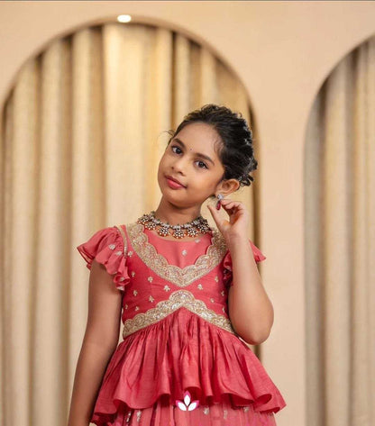 Chinon Silk Kesh168 Mnt36 Kids Wear  Kids Lehenga Kids Traditional Outfits Kids Festive Wear Kids Wedding Outfits Kids Diwali Clothes Kids Raksha Bandhan Outfits