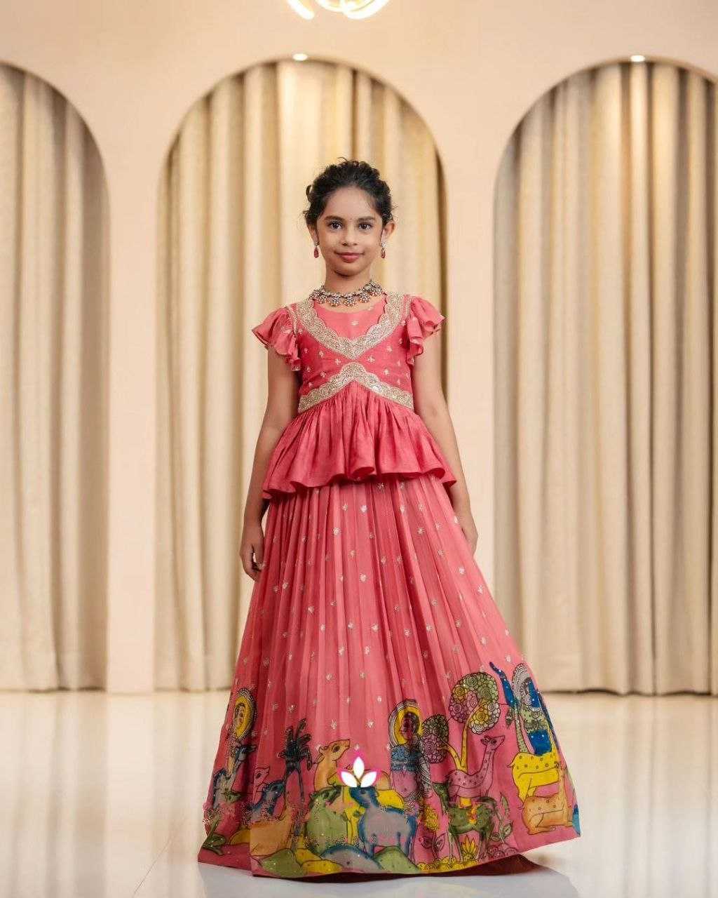 Chinon Silk Kesh168 Mnt36 Kids Wear  Kids Lehenga Kids Traditional Outfits Kids Festive Wear Kids Wedding Outfits Kids Diwali Clothes Kids Raksha Bandhan Outfits