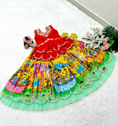 Chinon Silk Kesh168 Mnt40 Kids Wear  Kids Lehenga Kids Traditional Outfits Kids Lehenga Choli Kids Festive Wear Kids Wedding Outfits