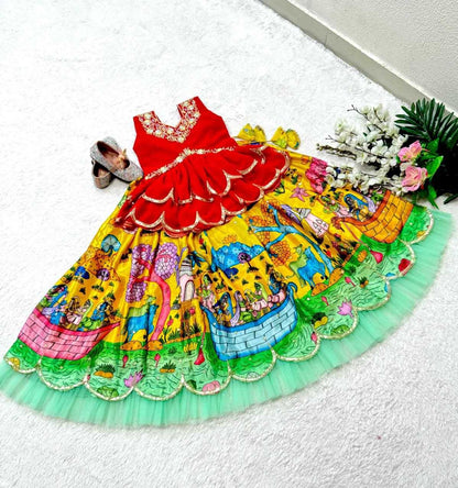 Chinon Silk Kesh168 Mnt40 Kids Wear  Kids Lehenga Kids Traditional Outfits Kids Lehenga Choli Kids Festive Wear Kids Wedding Outfits