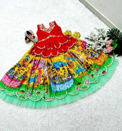 Chinon Silk Kesh168 Mnt40 Kids Wear  Kids Lehenga Kids Traditional Outfits Kids Lehenga Choli Kids Festive Wear Kids Wedding Outfits