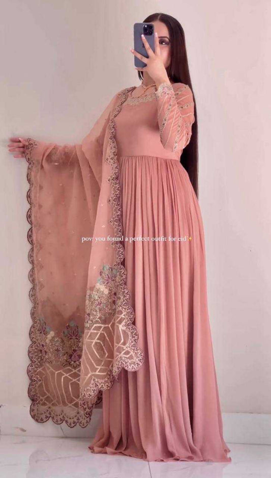 Chinon Silk Kesh169 621 Gowns  Embroidered Anarkali Long Diwali Collections Gowns