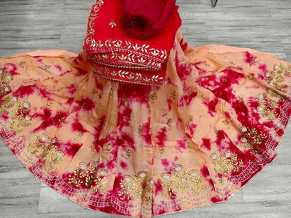 Chinon Silk Kesh179 Ahb87 Lehengas  Traditional Lehenga Silk Lehenga Rajawada Gota Patti Lehenga