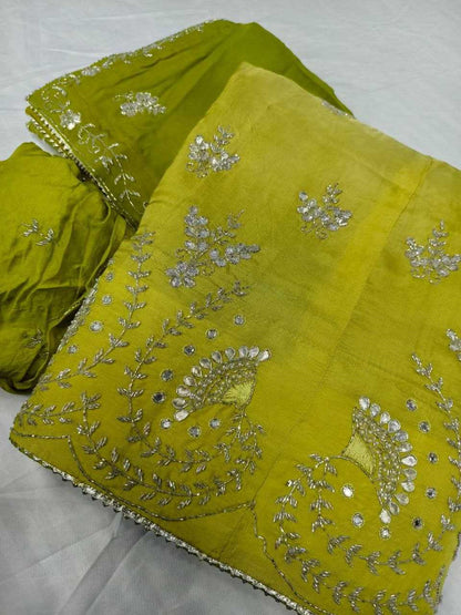 Chinon Silk Kesh179 Ahb88 Lehengas  Traditional Lehenga Silk Lehenga Rajawada Gota Patti Lehenga