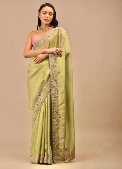 Chinon Silk Kesh188 9141 Sarees  Sequence Embroidered Cutwork Silk Sarees