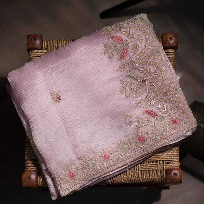 Chinon Silk Kesh188 9146 Sarees  Sequence Embroidered Silk Pink Sarees