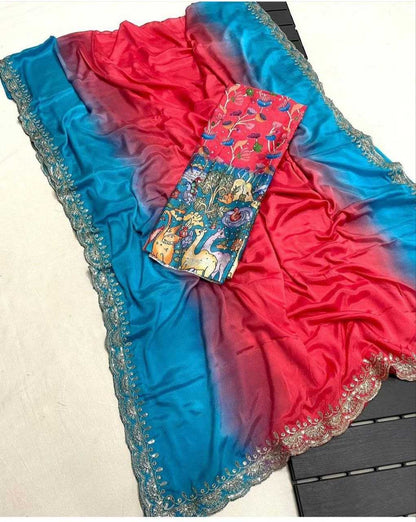 Chinon Silk Kesh189 Suhani-5 Sarees  Half And Half Lace Border Cutwork Zari Border Silk Sarees