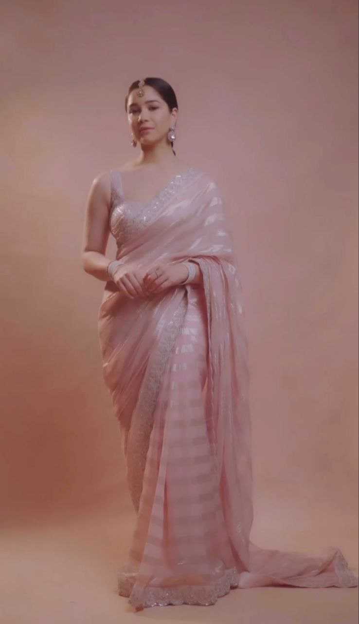 Chinon Silk Kesh199 462 Sarees  Party Wear Sequence Fancy Sarees