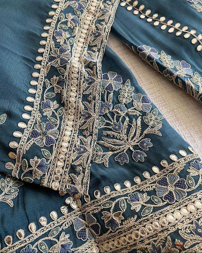 Chinon Silk Kesh227 1012 Suits & Dresses  Ladies Sharara Salwar Palazzo Ladies Silk Suits