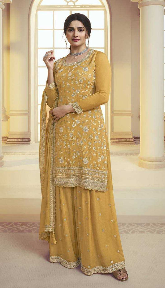 Chinon Silk Ksb 66846 Suits & Dresses  Sharara Salwar Embroidery Semi Stitched Suits