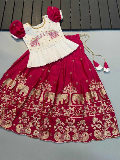 Chinon Silk Ref Soft Kids Wear  Kids Lehenga