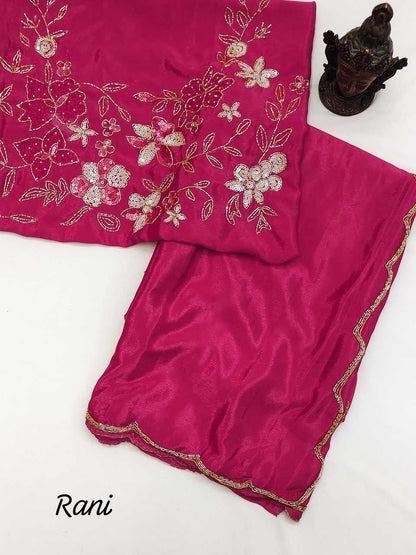 Chinon Silk Rgk  Designer  Sarees