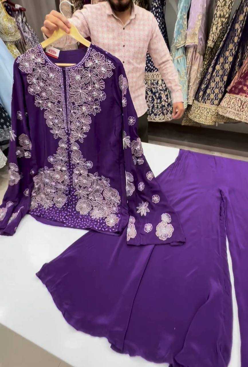 Chinon Silk Rin141 1849 Suits & Dresses  Embroidery Ladies Silk Party Wear Wedding Diwali Collections Suits