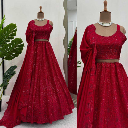 Chinon Silk Rin162 288 Lehengas  Designer Fancy Silk Weddigng Lehengas