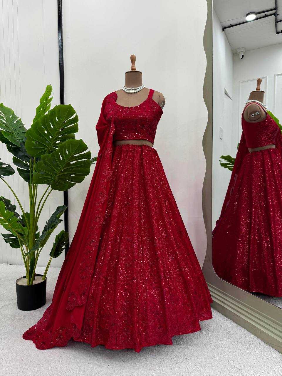 Chinon Silk Rin162 288 Lehengas  Designer Fancy Silk Weddigng Lehengas