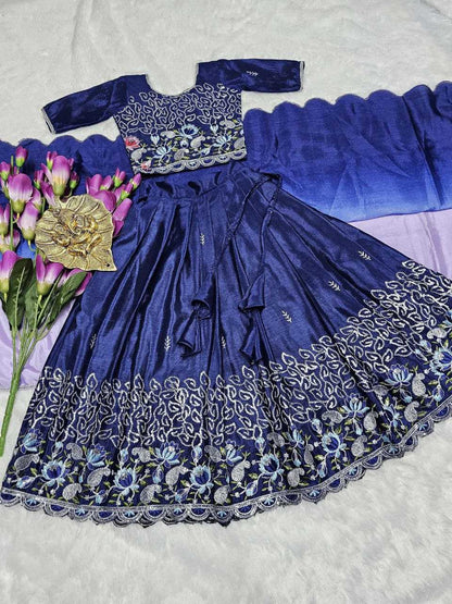 Chinon Silk Rpvr 05 Kids Wear  Fancy Kids Lehengas E