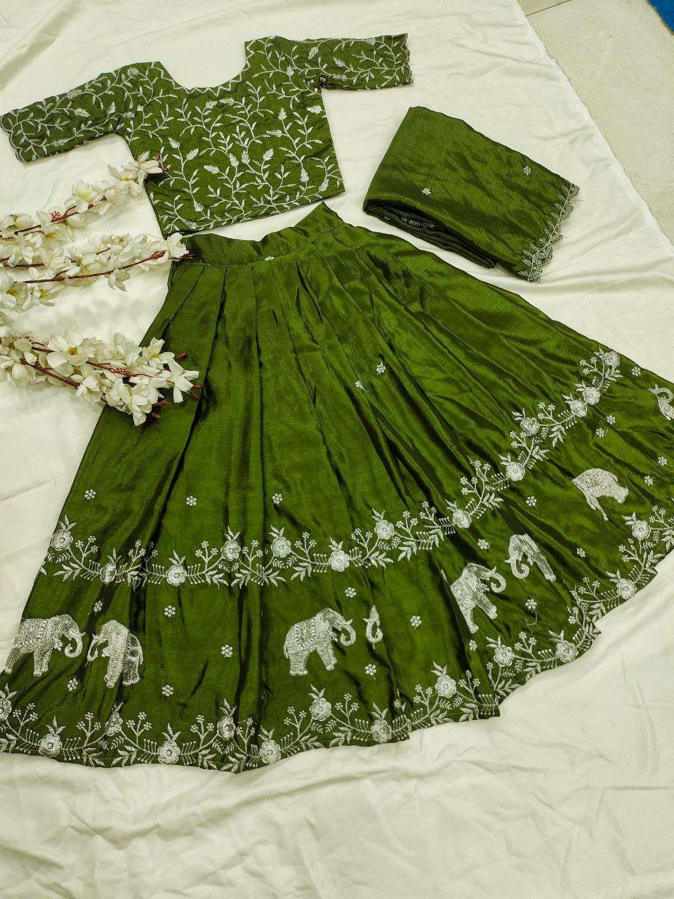 Chinon Silk Rpvr Lining Kids Wear  Kids Lehenga E