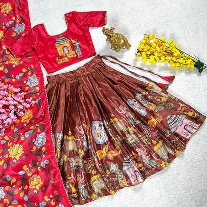 Chinon Silk Rrkt 0054 Kids Wear  Kids Lehenga