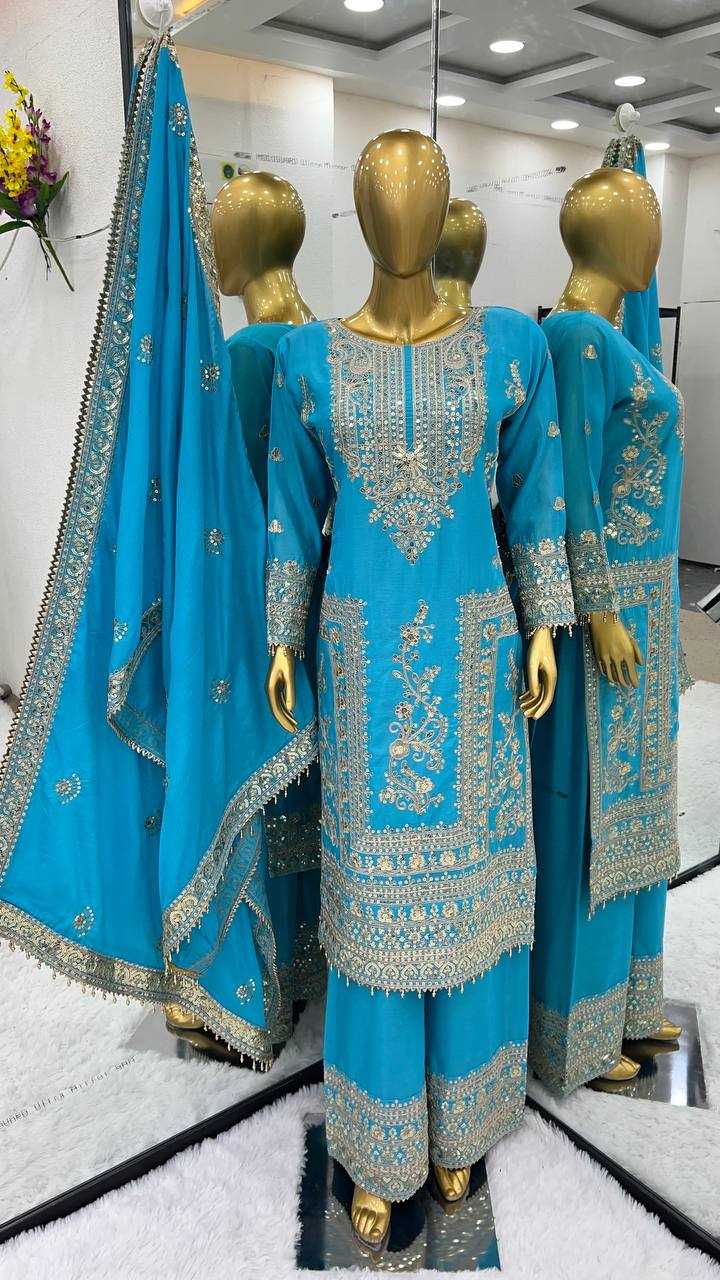 Chinon Silk Rsrk 5146 Suits & Dresses  Sharara Salwar Dresses Embroidery Suits