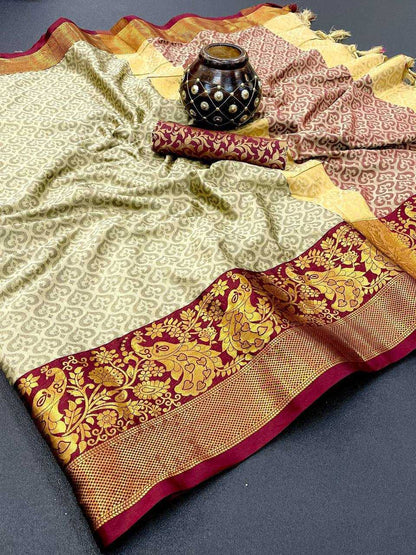 Copper Silk Rin184 Dil-Peacock Silk Sarees  Soft Silk Printed Silk Sarees