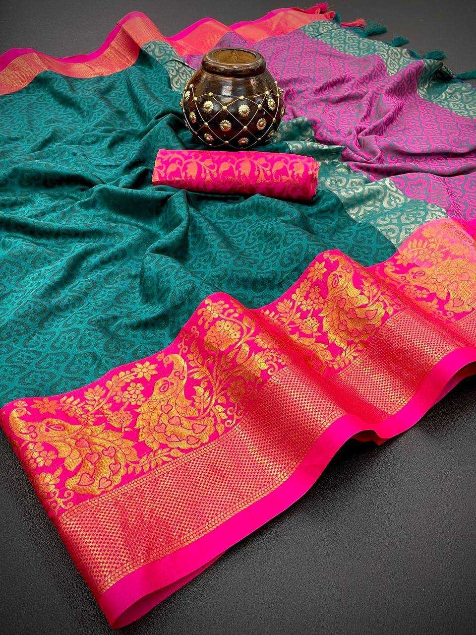 Copper Silk Rin184 Dil-Peacock Silk Sarees  Soft Silk Printed Silk Sarees