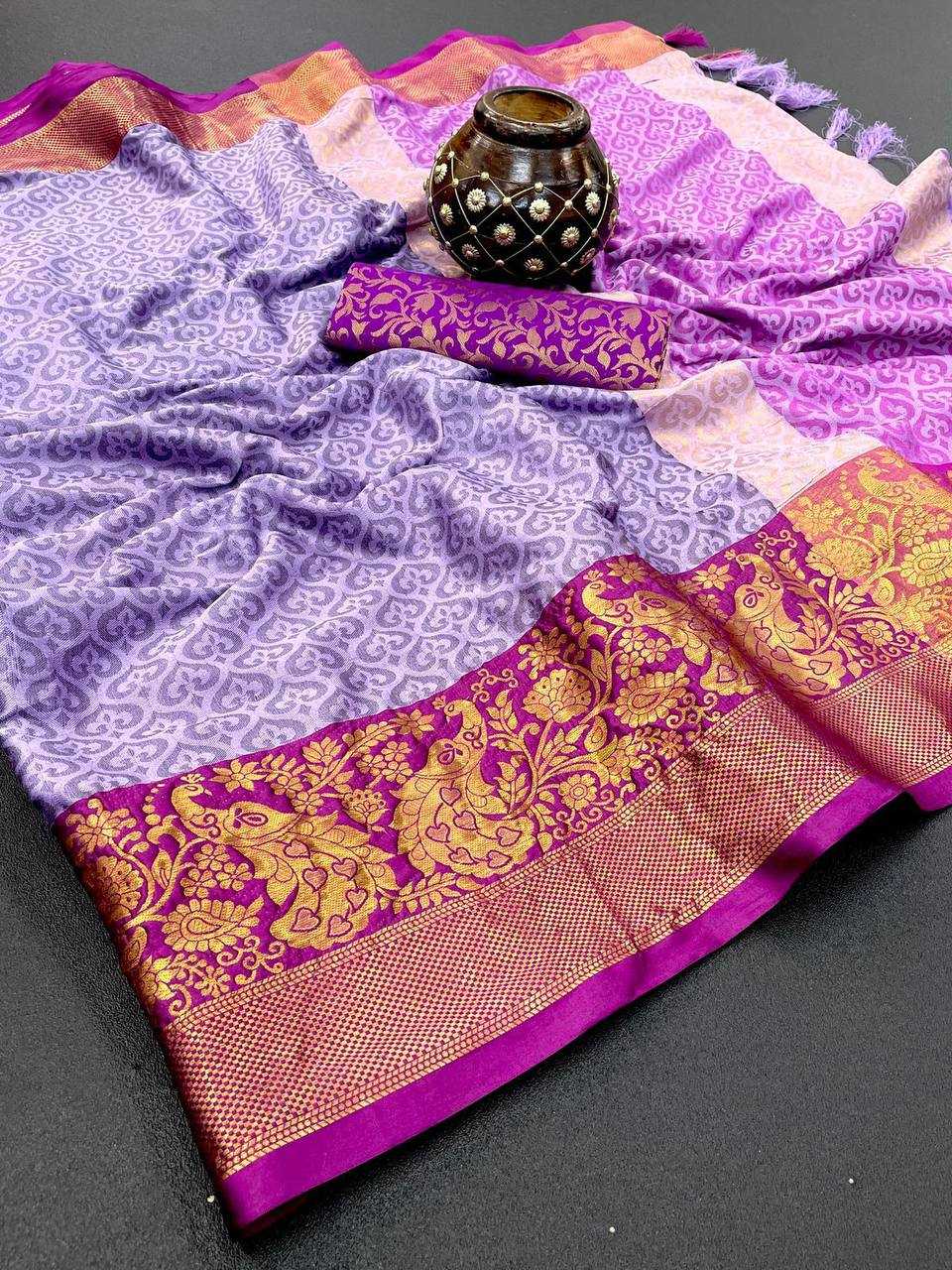 Copper Silk Rin184 Dil-Peacock Silk Sarees  Soft Silk Printed Silk Sarees