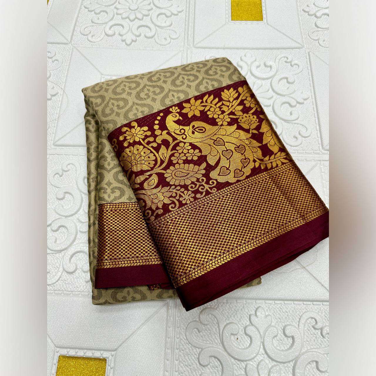 Copper Silk Rin184 Dil-Peacock Silk Sarees  Soft Silk Printed Silk Sarees