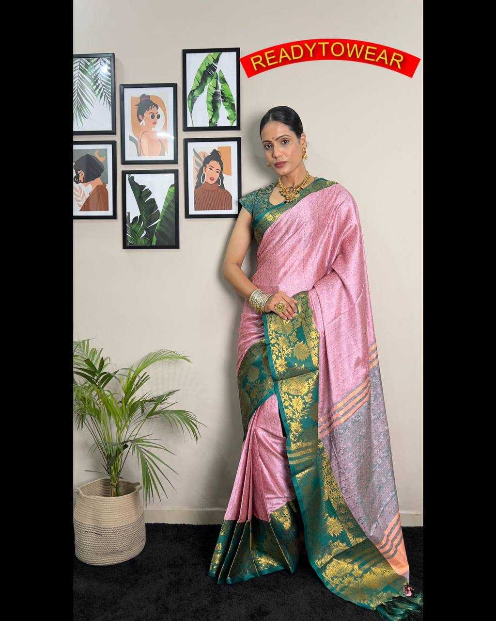 Copper Silk Rvr Lotus Silk Sarees  Soft Silk Traditional Sarees