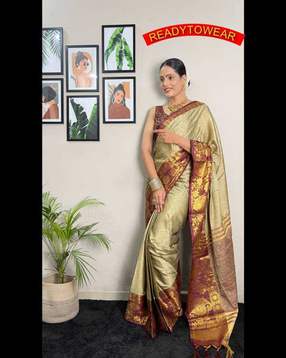 Copper Silk Rvr Lotus Silk Sarees  Soft Silk Traditional Sarees