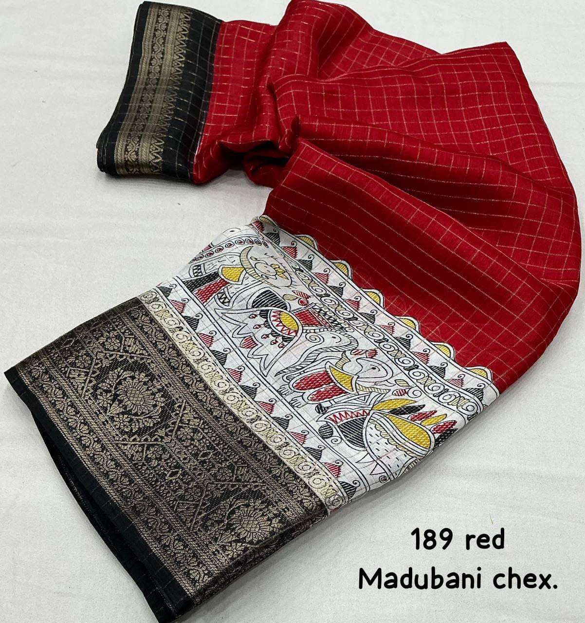 Coton Kesh118 189 Sarees  Printed Cotton Linen Madhubani Zari Border Sarees