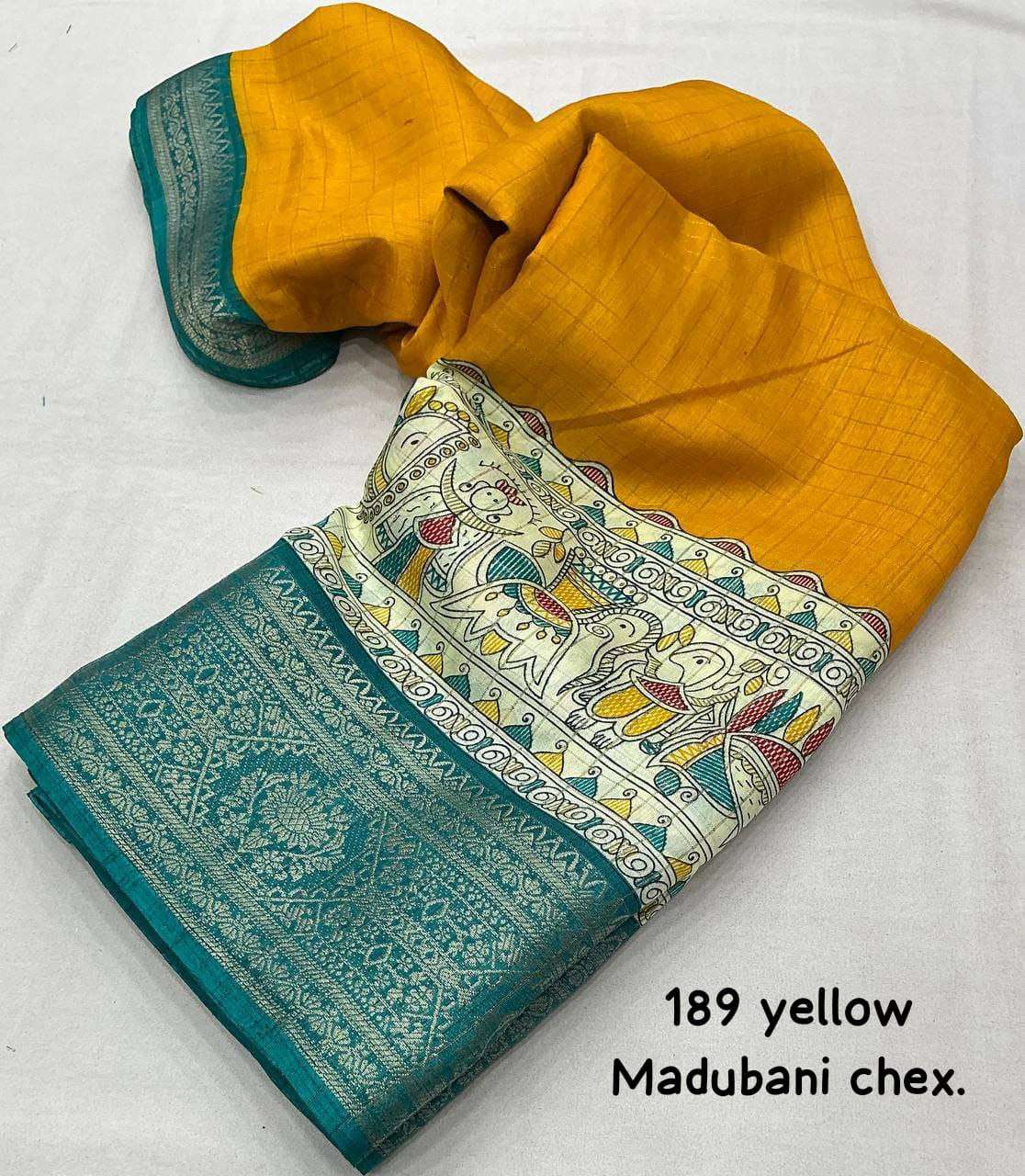 Coton Kesh118 189 Sarees  Printed Cotton Linen Madhubani Zari Border Sarees