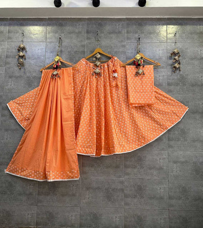 Cotton Cambric Kesh179 Ahb68 Lehengas  Printed Chaniya Choli Simple Lehengas