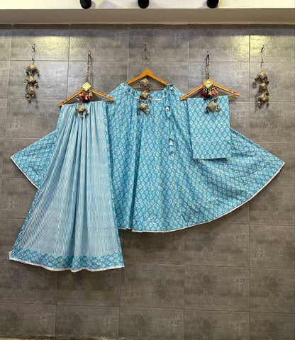 Cotton Cambric Kesh179 Ahb68 Lehengas  Printed Chaniya Choli Simple Lehengas