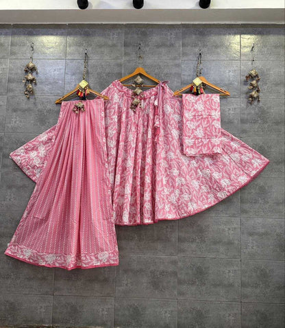 Cotton Cambric Kesh179 Ahb68 Lehengas  Printed Chaniya Choli Simple Lehengas