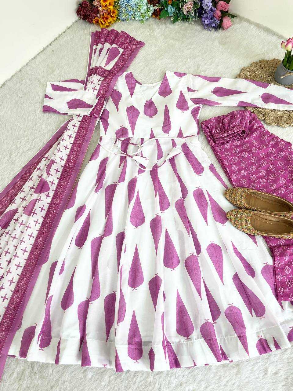 Cotton Cambric Kesh240 360 Gowns  Printed Anarkali Fancy Gowns