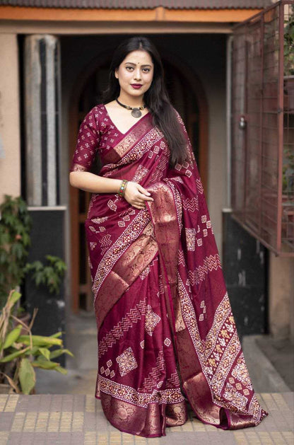 Cotton Kesh118 100 Sarees  Printed Cotton Linen Batik Zari Border Sarees