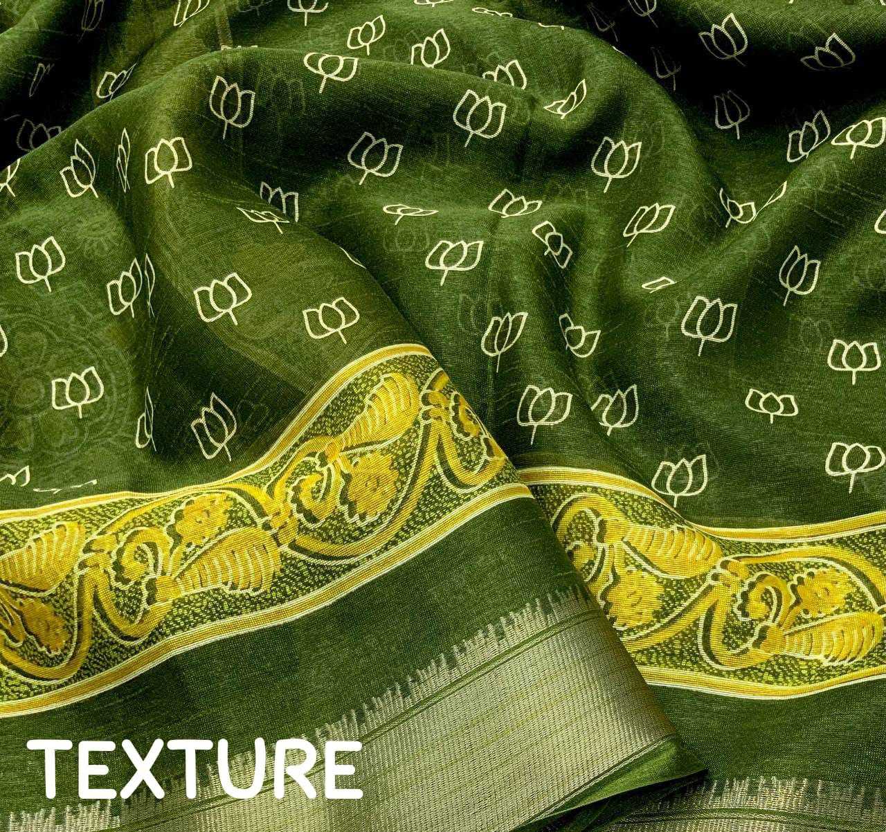 Cotton Kesh118 145 Sarees  Printed Cotton Linen Ajrakh Zari Border Sarees