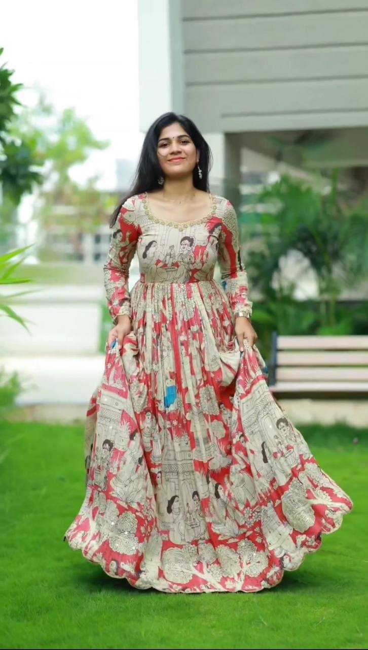 Cotton Kesh119 431 Gowns  Printed Fancy Long Anarkali Gowns