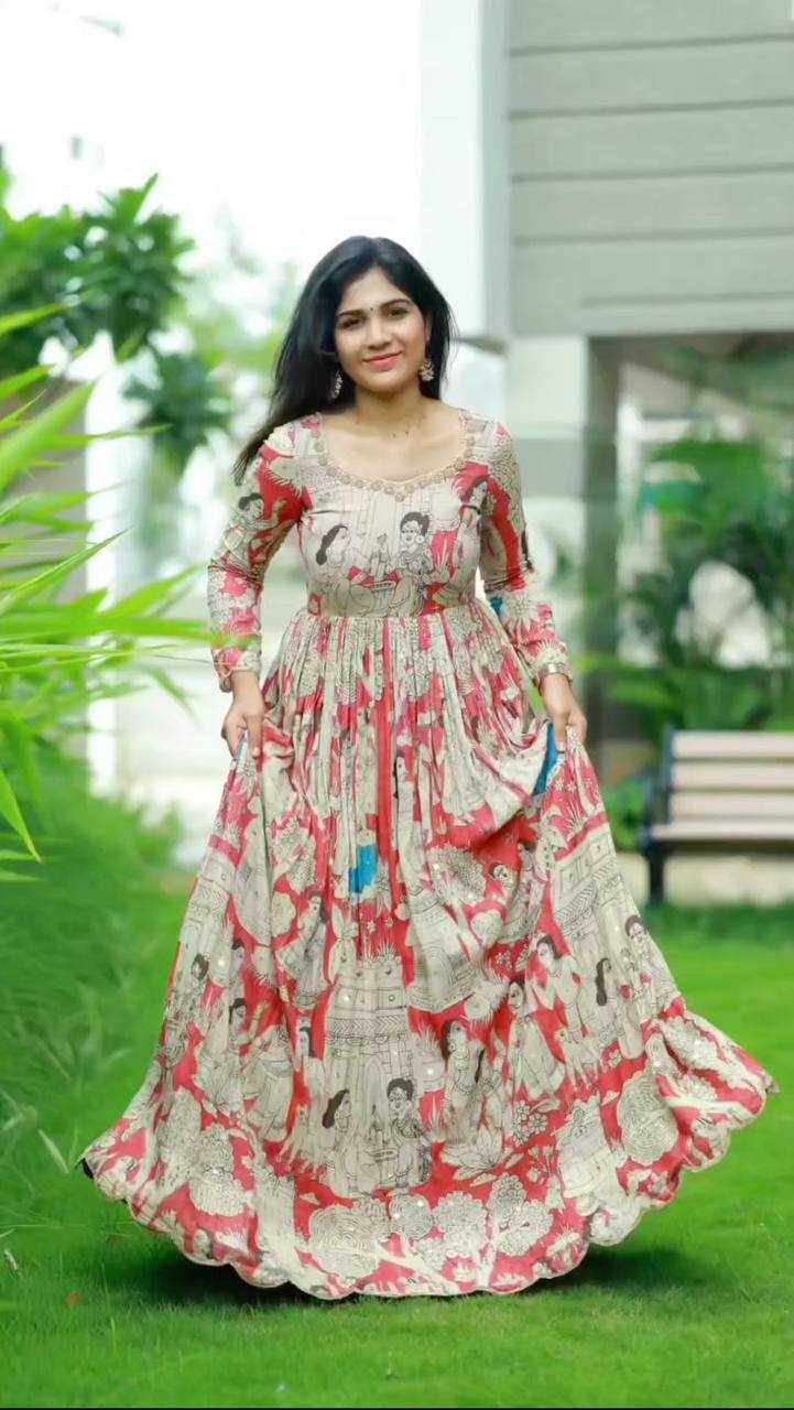 Cotton Kesh119 431 Gowns  Printed Fancy Long Anarkali Gowns