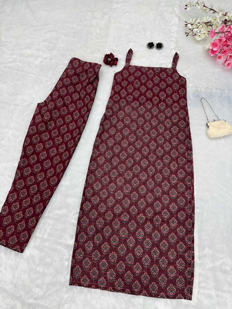 Cotton Kesh154 220 Kurtis  Cotton Printed Long Kurtis With Bottom