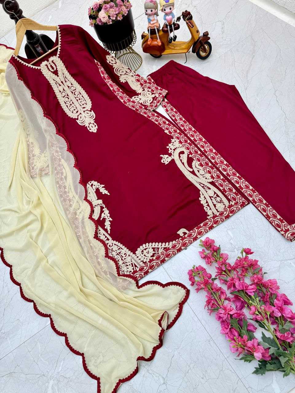 Cotton Kesh158 5036 Suits & Dresses Islamic Clothing  Pakistani Embroidered Cotton Ladies Party Wear Suits